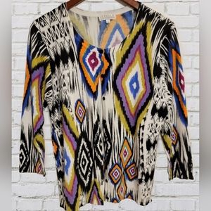 Joseph A. Patterned Cardigan Size Large